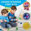 image:imageNATIONAL GEOGRAPHIC Kids Fort Building Kit  70Piece Indoor Fort Builder  Creative Play STEM Building Toy Building Kit for Kids 610 Blanket Fort Kit135 Piece