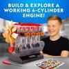 image:imageNational Geographic 4Cylinder Engine Building Kit  175 Piece Working Model with Moving Parts Clear Visible Engine Model STEM Building Toy with Tools amp Learning Guide for Kids