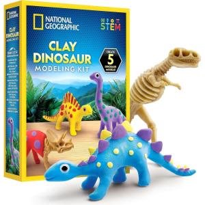 image:imageNational Geographic GlowinTheDark Dinosaur Skeleton Model Building Kit  Build Replica Velociraptor amp T rex Bones Educational Dinosaur Egg Activity Kit Fossils for Kids 57Dino Clay Craft Kit
