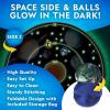image:imageNational Geographic Dart Board for Kids  Dart Ball Game Set with Lightweight 28 Reversible Dartboard and Sticky Balls in 4 Colors Indoor Games for Kids Kids Darts GameGlowing Dartboard Set