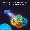 image:imageNational Geographic Glowing Marble Run  115 Piece Construction Set with 25 Glow in The Dark Glass Marbles Storage Bag Great Creative STEM Toy for Girls and Boys