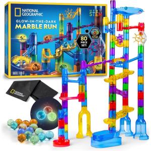 image:imageNATIONAL GEOGRAPHIC Glowing Marble Run  250 Piece Construction Set with 50 Glow in The Dark Glass Marbles amp Storage Bag STEM Gifts for Boys and Girls Building Project Toy Amazon ExclusiveGlowing Small