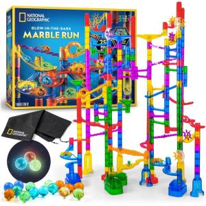 image:imageNATIONAL GEOGRAPHIC Glowing Marble Run  250 Piece Construction Set with 50 Glow in The Dark Glass Marbles amp Storage Bag STEM Gifts for Boys and Girls Building Project Toy Amazon ExclusiveGlowing Large