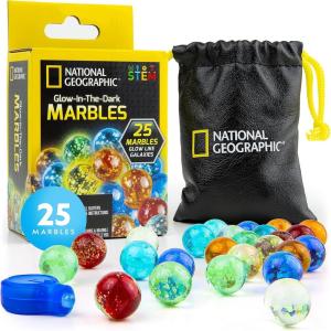 image:imageNATIONAL GEOGRAPHIC Glowing Marble Run  250 Piece Construction Set with 50 Glow in The Dark Glass Marbles amp Storage Bag STEM Gifts for Boys and Girls Building Project Toy Amazon ExclusiveGlowing Marbles