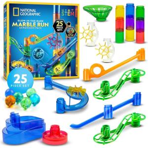 image:imageNATIONAL GEOGRAPHIC Glowing Marble Run  250 Piece Construction Set with 50 Glow in The Dark Glass Marbles amp Storage Bag STEM Gifts for Boys and Girls Building Project Toy Amazon ExclusiveExpansion Pack