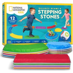 image:imageNATIONAL GEOGRAPHIC Stepping Stones for Kids  6 Durable NonSlip Stones Encourage Toddler Balance amp Gross Motor Skills Indoor amp Outdoor Toys Balance Stones Obstacle Course Amazon Exclusive12 Stepping Stones  Beams