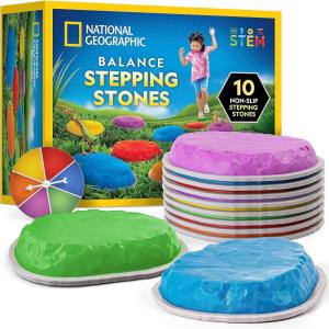 image:imageNATIONAL GEOGRAPHIC Stepping Stones for Kids  6 Durable NonSlip Stones Encourage Toddler Balance amp Gross Motor Skills Indoor amp Outdoor Toys Balance Stones Obstacle Course Amazon Exclusive10 Stepping Stones