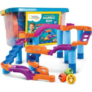 image:imageNational Geographic Kids Junior Jumbo Marble Run  80Piece Ball Drop Toy with Storage Bin KidSafe Balls amp Buildable Marble Run Maze for Toddlers amp Preschoolers Ages 280Piece with Storage Tub
