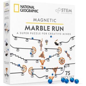 image:imageNational Geographic Magnetic Marble Run  75Piece STEM Building Set for Kids amp Adults with Magnetic Track amp Trick Pieces amp Marbles for Building A Marble Maze STEM Project75Piece Set