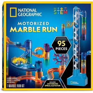 image:imageNational Geographic Marble Run with Motorized Elevator  95Piece Marble Maze Kit with Motorized Spiral Lift 20 Marbles Perpetual Motion Machine STEM Gifts for Boys and Girls Kids Physics Toys95Piece Marble Maze Kit
