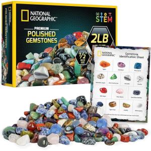 image:imageNational Geographic Premium Polished Stones  15 Pounds of 34Inch Tumbled Stones and Crystals Bulk Arts and Crafts Rock and Mineral Kit Rocks for Kids STEM Toys2 lb  12Inch Stones