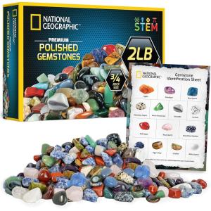 image:imageNational Geographic Premium Polished Stones  15 Pounds of 34Inch Tumbled Stones and Crystals Bulk Arts and Crafts Rock and Mineral Kit Rocks for Kids STEM Toys2 lb  34Inch Stones