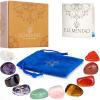 image:imageElementao Chakra Crystals amp Healing Stones  10 Real Crystals and Gemstones Including Polished Rose Quartz Amethyst Carnelian Green Aventurine and More with Velvet Storage Bag