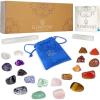 image:imageElementao Chakra Crystals amp Healing Stones  22 Real Crystals and Gemstones Including Raw and Polished Rose Quartz Amethyst Carnelian Green Aventurine and More with Velvet Storage Bag