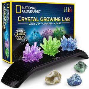 image:imageNational Geographic Crystal Growing Kit  3 Vibrant Colored Crystals to Grow with LightUp Display Stand Science Toy for Girls and Boys Ages 812 Includes 3 Gems Cool STEM Gift Amazon Exclusive3 Vibrant Colored Crystals