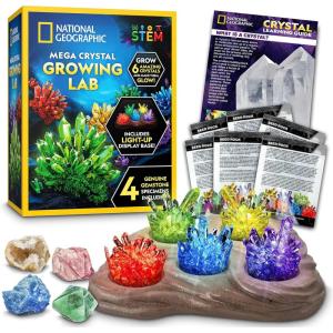 image:imageNational Geographic Mega Crystal Growing Kit for Kids Grow 6 Crystals with LightUp Stand Science Gifts for Kids 812 Crystal Making Experiment Science Kit for Girls and Boys Amazon Exclusive6 Crystal Lab