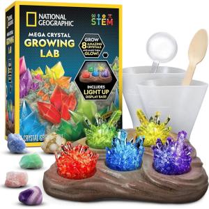 image:imageNational Geographic Mega Crystal Growing Kit for Kids Grow 6 Crystals with LightUp Stand Science Gifts for Kids 812 Crystal Making Experiment Science Kit for Girls and Boys Amazon Exclusive8 Crystal Lab