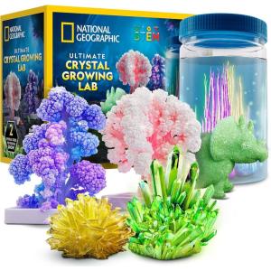 image:imageNational Geographic Ultimate Crystal Growing Kit  Grow 5 Types of Crystals Including Glow in the Dark Dinosaur Figure Underwater Crystals amp Crystal Trees with Learning Guide STEM Science Kit
