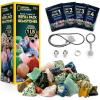 image:imageNATIONAL GEOGRAPHIC Rock Tumbler Refill Kit  1 Lb Madagascar Rocks for Tumbling with Rose Quartz Red Jasper Indigo Gabbro amp More  Tumbler Supplies Rock Polishing Grit and Jewelry AccessoriesGemstone Mix
