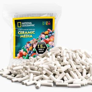 image:imageNATIONAL GEOGRAPHIC Ceramic Media for Rock Tumbling  15 lb Ceramic Pellets Tumbling Media for Rock Polisher Use with Rock Tumbler Grit Protects Rocks Reusable Rock Tumbling SuppliesCeramic Filler