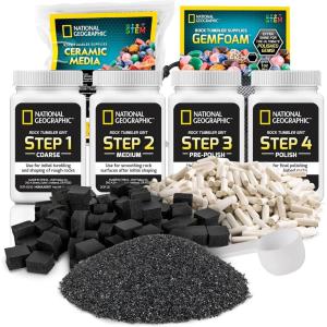 image:imageNATIONAL GEOGRAPHIC Ceramic Media for Rock Tumbling  15 lb Ceramic Pellets Tumbling Media for Rock Polisher Use with Rock Tumbler Grit Protects Rocks Reusable Rock Tumbling SuppliesComplete Media Kit