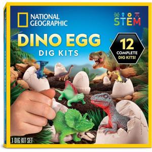 image:imageNational Geographic Dinosaur Dig Kit  12 Dino Shaped Dig Bricks with Dinosaur Figures Inside amp Excavation Tool Sets Egg Hunt or Dig Party Activity Great STEM Toy for Boys amp Girls12 Dinoshaped Dig Bricks