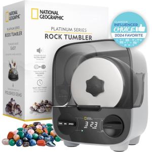 image:imageNational Geographic Platinum Series Ultra Quiet Rock Polisher Kit  PatentPending for Kids amp Adults 2 lb Barrel Rocks Grit GemFoam Rock Tumblers