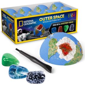 image:imageNational Geographic Ultimate Space Gemstone Dig Kit  8 PlanetShaped Bricks with 16 Real Rock amp Gemstone Specimens Gems for Kids Excavation Digging Activity Gem Mining Kit24 Individual Dig Bricks