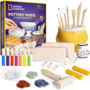 image:imageBlue Marble National Geographic Pottery Wheel Refill Kit  2 lbs Air Dry Clay 30 Pottery Tools amp Accessories Gemstone Chips Sculpting Clay Tools 7 Paints amp More Great Craft Kit for KidsRefill Kit