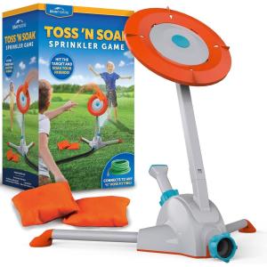 image:imageBlue Marble Toss N Soak Outdoor Sprinkler Game  Outdoor Water Play Toss A Bean Bag amp Soak Your Friends for Backyard Water Fun Connects to Garden Hose Kids Sprinklers for Yard Yard Water Toys