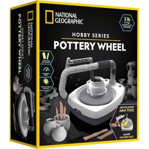 image:imageNATIONAL GEOGRAPHIC Hobby Pottery Wheel Kit  8 Variable Speed Pottery Wheel for Adults amp Teens with Innovative Arm Tool 3 Lb Air Dry Clay amp Art Supplies Crafts for Adults Craft Kits for TeenagersWheel Kit