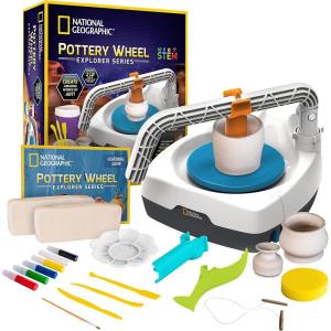 image:imageNATIONAL GEOGRAPHIC Pottery Wheel for Kids  Complete Pottery Kit for Beginners Plugin Motor 2 lbs Air Dry Clay Sculpting Clay Tools Apron amp More Patented Design Craft Kit Amazon ExclusiveStarter Pottery Wheel