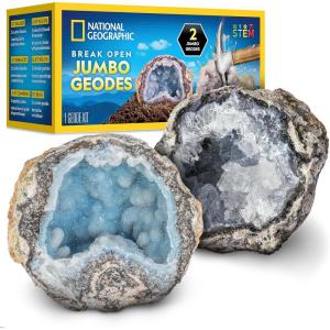 image:imageNational Geographic Gigantic Geode Kit  Break Open a Huge Geode with Crystals Inside Earth Science Kit for Kids Fun Geology Activity Rock and Mineral Gift for Boys and GirlsJumbo Geodes Kit
