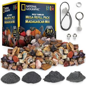 image:imageNational Geographic Rock Tumbler Refill Kit 3 lbs of Rough Gemstones and Rocks for Tumbling Including Amethyst and Quartz Supplies Include Tumbler Grit and Jewelry AccessoriesMadagascar Mix
