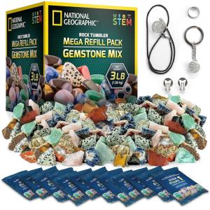 image:imageNational Geographic Rock Tumbler Refill Kit 3 lbs of Rough Gemstones and Rocks for Tumbling Including Amethyst and Quartz Supplies Include Tumbler Grit and Jewelry AccessoriesGemstone Mix
