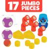 image:imageBlockaroo Magnetic Foam Building Blocks  17Piece Critter Set Bath Toys for Toddlers Preschool Toys Bathtub Toys Sensory Toys Blocks for Toddlers 35 Engineering Toys for Kids 35 Bath BlocksCritter