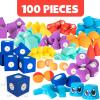 image:imageBlockaroo Magnetic Foam Building Blocks  50Piece Set Bath amp Bathtub Toys for Toddlers Sensory STEM Building Blocks for Kids Ages 35100 Piece Set