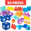 image:imageBlockaroo Magnetic Foam Building Blocks  50Piece Set Bath amp Bathtub Toys for Toddlers Sensory STEM Building Blocks for Kids Ages 3550 Piece Set