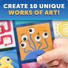 image:imageBlue Marble Magnetic Tile Art Craft Kit  Paint Your Own Magnetic Mini Tiles Includes 10 Tiles Magnets 6 Paints Brush Googly Eyes amp Transfer Stickers Magnet Art Kit DIY Magnets for Kids
