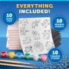 image:imageBlue Marble Magnetic Tile Art Craft Kit  Paint Your Own Magnetic Mini Tiles Includes 10 Tiles Magnets 6 Paints Brush Googly Eyes amp Transfer Stickers Magnet Art Kit DIY Magnets for Kids