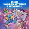 image:imageBlue Marble Ultimate Diamond Painting Kit for Kids  6 Craft Activities with 1500 Gems Make 3 Window Art Pieces amp 3 Keychains Includes Applicator Pens Gem Trays amp Stencils Kids Crafts