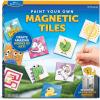 image:imageBlue Marble Magnetic Tile Art Craft Kit  Paint Your Own Magnetic Mini Tiles Includes 10 Tiles Magnets 6 Paints Brush Googly Eyes amp Transfer Stickers Magnet Art Kit DIY Magnets for Kids