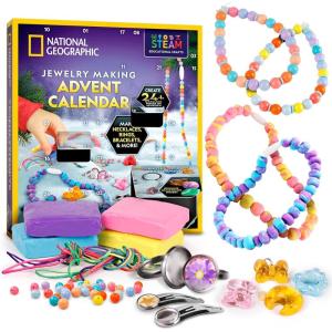 image:imageNATIONAL GEOGRAPHIC 2026 Jewelry Making Advent Calendar  Create 24 Pieces of Jewelry Countdown Calendar Holiday Craft Kit for Kids with Beads Clay Charms amp Tools Educational GiftsJewelry Crafts