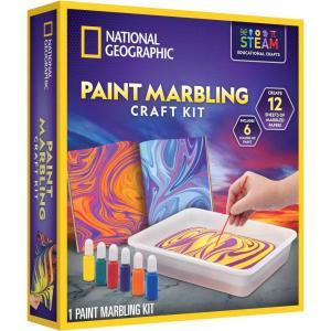 image:imageNATIONAL GEOGRAPHIC Marbling Paint Kit for Kids  Create 12 Sheets of Marble Art with Paints amp Water Painting Arts and Crafts Kit Amazon ExclusivePaint Marbling Kit