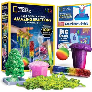 image:imageNational Geographic Amazing Chemistry Set  Chemistry Kit with 100 Science Experiments Including Crystal Growing and Reactions Science Kit for Kids STEM Gift for Boys and Girls Amazon ExclusiveAmazing Reactions