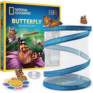 image:imageNational Geographic Butterfly Growing Kit  Butterfly Habitat Kit with Voucher to Redeem 5 Caterpillars SampH Not Included Butterfly Cage Feeder Amazon ExclusiveStarter Butterfly Kit