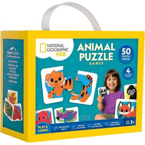 image:imageNational Geographic Kids Animal Puzzle Games  50 Matching Puzzle Cards 4 Educational Matching Games Portable Early Learning Game Set with Play amp Learn Booklet