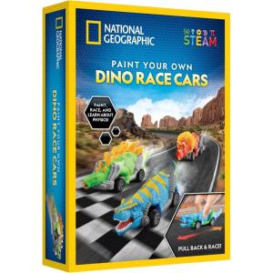 image:imageNational Geographic Pull Back Dinosaur Race Cars Craft Kit  Paint 3 Dino Racecars with 6 Paint Colors Dinosaur Toys for Kids Kids Painting Kit Arts amp Crafts for Kids