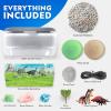 image:imageNational Geographic LightUp Dinosaur Terrarium Kit for Kids  Build a Prehistoric Habitat with Play Sand Real Gemstones amp Dino Figures Science Activity Kit for Boys amp Girls