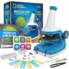 image:imageNational Geographic Microscope for Kids  STEM Kit with an EasytoUse Kids Microscope Up to 400x Zoom Blank and Prepared Slides Rock and Mineral Specimens and More Great Science Project Set
